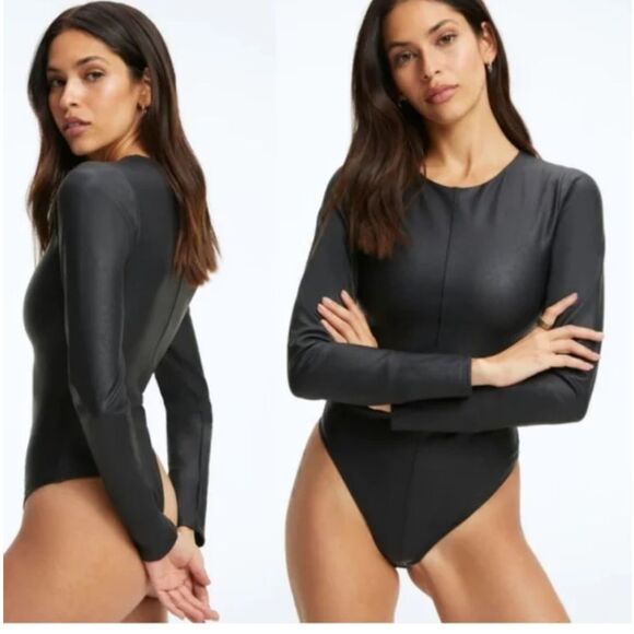 Good American Black latex bodysuit - Picture 1 of 15